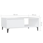 vidaXL Table basse Blanc 90x60x35 cm Aggloméré