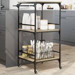 vidaXL Chariot de cuisine chêne sonoma 60 5x50x105cm bois d'ingénierie
