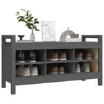 vidaXL Banc d'entrée Gris 110x40x60 cm Bois de pin massif