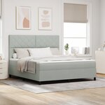 Lit à ressort vidaXL avec matelas et lumière LED Gris clair 180x200 cm Velours