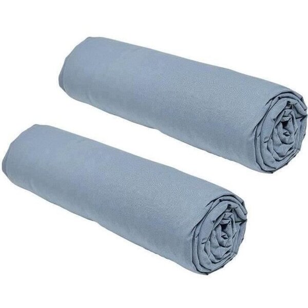 2 draps housses - 160 x 200 cm - Denim