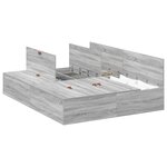 vidaXL Cadre de lit de rangement Gris Sonoma 150x200 cm