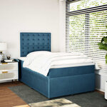 vidaXL Sommier à lattes de lit et matelas bleu 120x200 cm velours