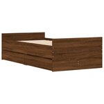 vidaXL Cadre de lit avec tiroirs chêne marron 90x200 cm