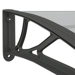 vidaXL Auvent de porte Noir et transparent 350x80 cm Polycarbonate