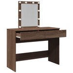 vidaXL Coiffeuse avec LED chêne marron 100x40x130 cm