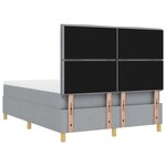 vidaXL Lit Box Spring avec Matelas & Banc Gris Clair 140x200 cm Tissu