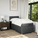 vidaXL Sommier à lattes de lit avec matelas Gris foncé 100x200cm Tissu