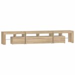 vidaXL Meuble TV avec lumières LED Chêne sonoma 230x36 5x40 cm