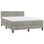 vidaXL Sommier à lattes de lit avec matelas LED Gris clair 140x190 cm