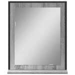 vidaXL Miroir de salle de bain et étagère sonoma gris bois ingénierie