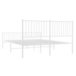 vidaXL Cadre de lit métal sans matelas et pied de lit blanc 160x200 cm