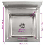 vidaXL Évier de cuisine Seul lavabo Acier inoxydable