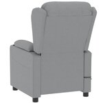 vidaXL Fauteuil électrique de massage Gris clair Tissu