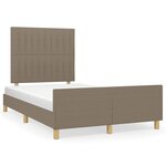 vidaXL Cadre de lit avec tête de lit Taupe 120x200 cm Tissu