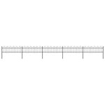 vidaXL Clôture de jardin avec dessus en cerceau Acier 8 5 x 0 6 m Noir