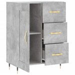 vidaXL Buffet gris béton 69 5x34x90 cm bois d'ingénierie