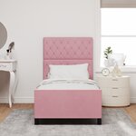 lit vidaXL rose 90x190 cm velours