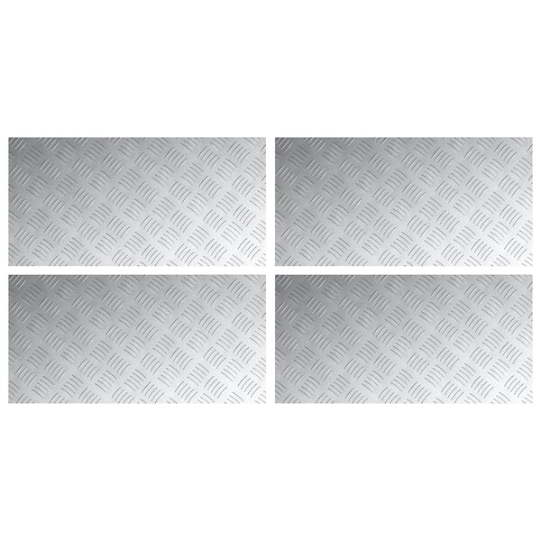 vidaXL Plaques en Alu avec Motif en Damier - 4 pièces Antidérapantes 80x40 cm