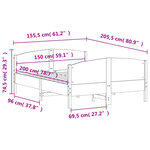 vidaXL Cadre de lit sans matelas blanc 150x200 cm bois de pin massif