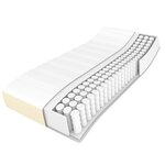 vidaXL Sommier à lattes de lit avec matelas Crème 140x190cm Similicuir