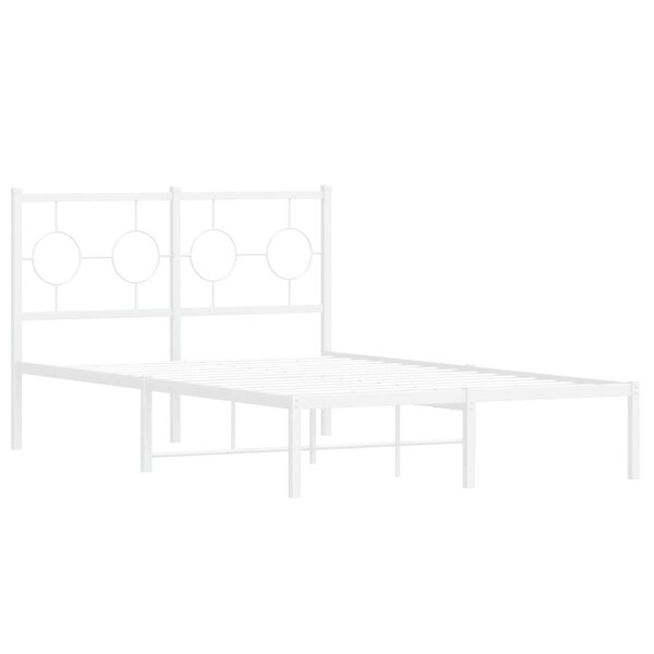 vidaXL Cadre de lit métal avec tête de lit blanc 120x190 cm