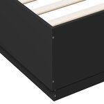 vidaXL Cadre de lit avec lumières LED noir 180x200 cm bois ingénierie