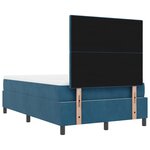 vidaXL Lit avec sommier à ressorts avec matelas et banc bleu foncé 120x200 cm en velours