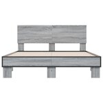 vidaXL Cadre de lit sans matelas sonoma gris 120x190 cm