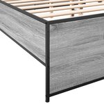 vidaXL Cadre de lit sonoma gris 160x200 cm bois d'ingénierie et métal