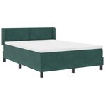 vidaXL Lit Box Spring avec Matelas Vert Foncé 140x190 cm Velours