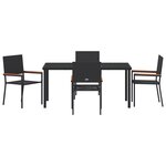 vidaXL Ensemble de salle à manger 5 pièces Noir Poly Rattan