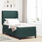 Lit à ressorts vidaXL avec matelas en vert foncé  100x200 cm  velours