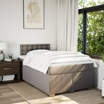 vidaXL Sommier à lattes de lit avec matelas Taupe 120x200 cm Tissu