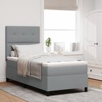 vidaXL Lit boxspring avec matelas & lumière LED gris 100x200 cm en tissu