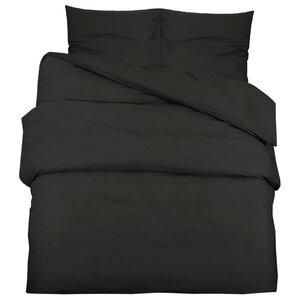 vidaXL Ensemble de housse de couette Noir 220x240 cm Coton