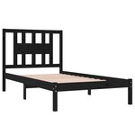 vidaXL Cadre de lit sans matelas noir bois massif 100x200 cm