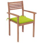 vidaXL Chaises de jardin 2 Pièces avec coussins vert vif Teck massif