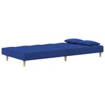 vidaXL Canapé-lit à 2 places avec deux oreillers bleu tissu
