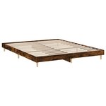 vidaXL Cadre de lit chêne fumé 200x200 cm bois d'ingénierie