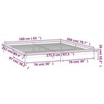 vidaXL Cadre de lit à LED sans matelas 160x200 cm bois massif