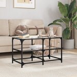 vidaXL Table basse avec dessus en verre transparent 78 5x40x45cm acier