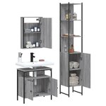vidaXL Ensemble de meubles de salle de bain 3 Pièces Sonoma gris