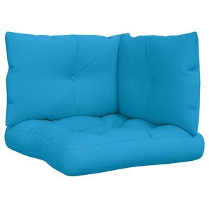 vidaXL Coussins de palette lot de 3 bleu tissu