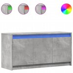 vidaXL Meuble TV avec LED gris béton 100x34x50 cm bois d'ingénierie