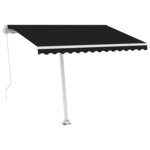 vidaXL Auvent manuel rétractable avec LED 350x250 cm Anthracite