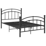 vidaXL Cadre de lit sans matelas noir métal 120x200 cm