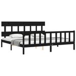 vidaXL Cadre de lit sans matelas noir 200x200 cm bois massif de pin