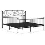 vidaXL Cadre de lit sans matelas noir métal 200x200 cm