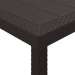 vidaXL Ensemble de Salle à Manger de Jardin de 7 Pièces avec Coussins Marron Poly Rattan